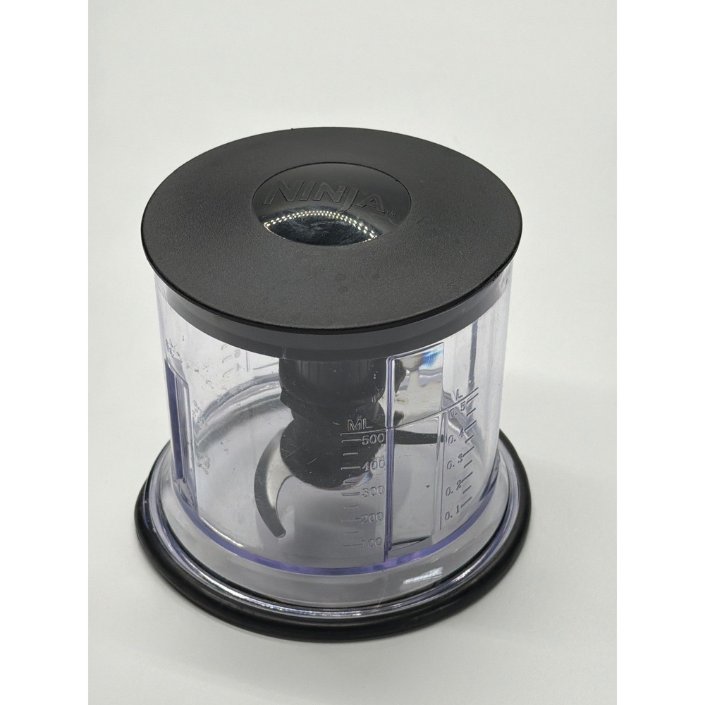 Ninja Express Chop Replacement 16oz Bowl with Blade and Storage Lid Black Clear